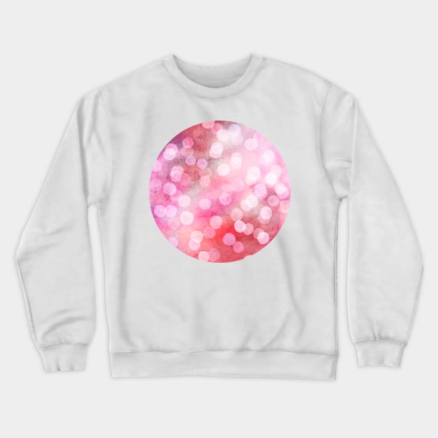 Strawberry Sunday - Pink Abstract Watercolor Dots Crewneck Sweatshirt by micklyn